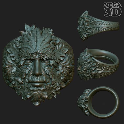 Artstation Green Man Ring 220903 3d Print Model