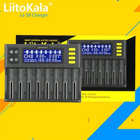 1 5 Pces Liitokala Lii S8 18650 Carregador De Bateria 8 Slot Auto