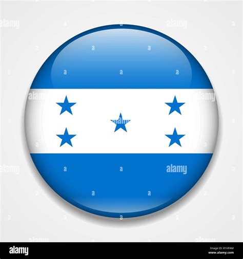 Flag Of Honduras Round Glossy Badge Stock Vector Image Art Alamy