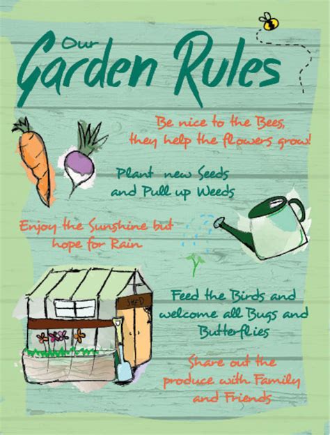 Our Garden Rules Metal Wall Sign - Allotment Vegetable Shed Sign