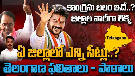 Telangana Result District Wise జిల్లాల వారీగా ఎవరికీ ఎన్ని సీట్లు పక్కా లెక్క Ap 175