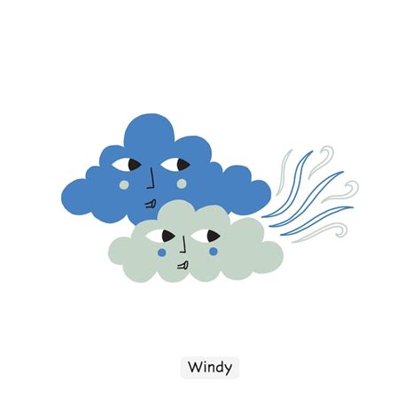 Pronóstico del tiempo con viento dibujado a mano caracazo lindo