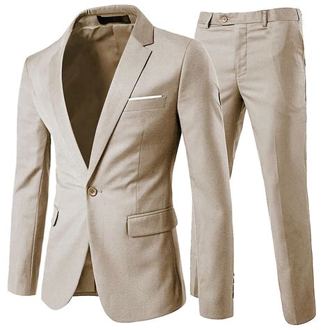 Allthemen Men S Piece Suit Slim Fit Solid Color Wedding Business