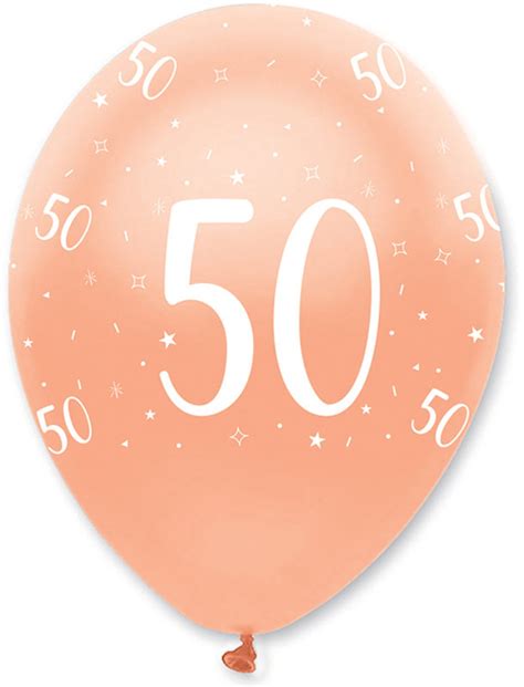 6 Rose Gold 50th Birthday Balloon Fiftieth Birthday Balloons Etsy