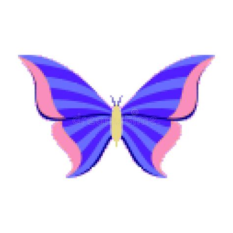 Butterfly In Pixel Art Style Stock Vector Illustration Of Design