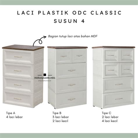 Jual Laci Plastik Olymplast Drawer Cabinet Susun 4 ODC 4B Tipe A