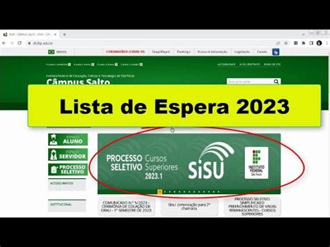 Lista De Espera Sisu Passo A Passo Sisu Classifica O Sisu