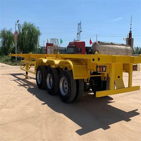 Axles Ft Ft Flatbed Container Chassis Flat Truck Used Semi