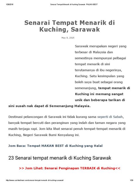 PDF Senarai Tempat Menarik Di Kuching Sarawak PALING BEST DOKUMEN TIPS