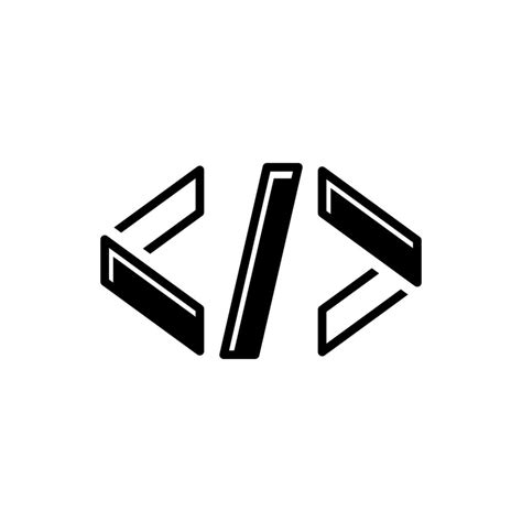 black and white coding icon on isolated background 10140091 Vector Art ...