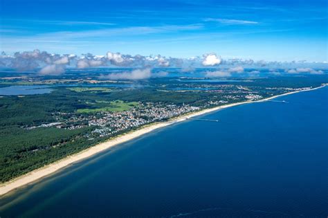 Seebad Heringsdorf Von Oben Sandstrand Landschaft An Der Ostsee In