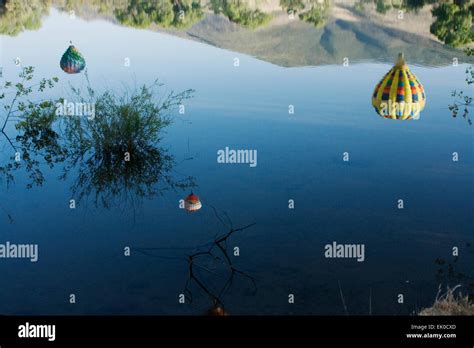 Hot Air Balloon Reflection Stock Photo Alamy