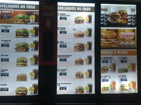 Menu Em Burger King Drive Thru Restaurante Goi Nia