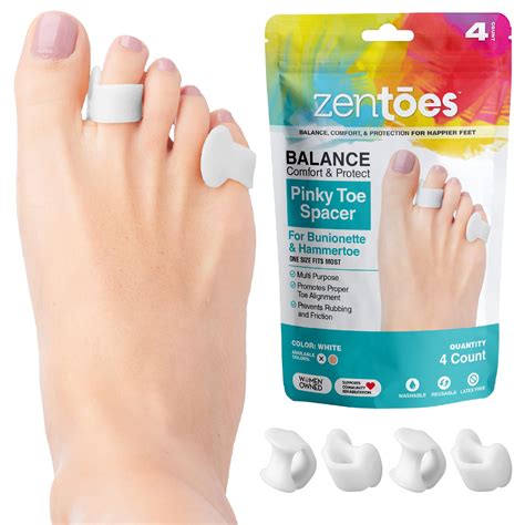 Zentoes Small Toe Spacers Tailors Bunion Corrector For Pinky Toe