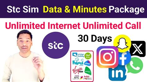 Stc Sim Internet Minutes Package Stc Unlimited Social Media Plan