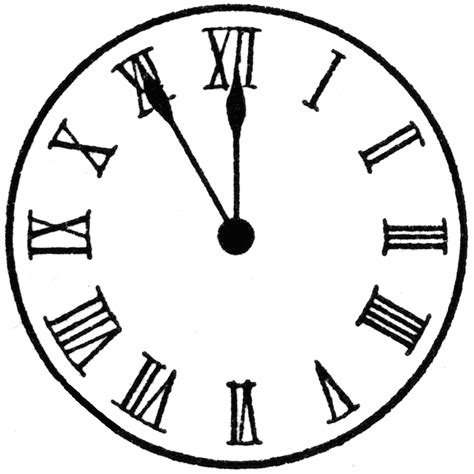 clock clipart midnight - Clipground