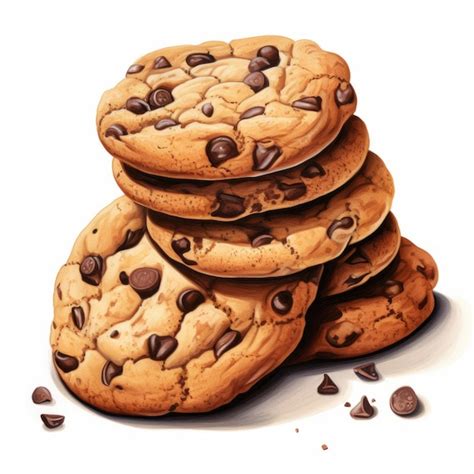 Realismo De Dibujos Animados Deliciosas Galletas Con Chispas De