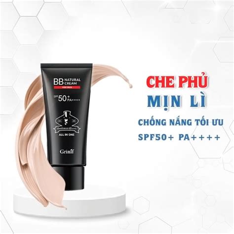 Kem Che Khuyết Điểm 3 in 1 Grinif Natural BB Cream for Men 50ml 360K