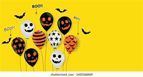 Halloween Ghost Balloons Scary Air Balloons Stock Vector Royalty Free