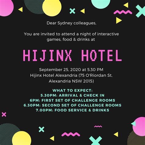 Iqvia Sydney A Night At Hijinx Hotel Tickets Hijinx Hotel