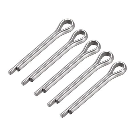 Uxcell Split Cotter Pin 3 6mm X 25mm 304 Stainless Steel 2 Prongs Silver Tone Fastener Clip