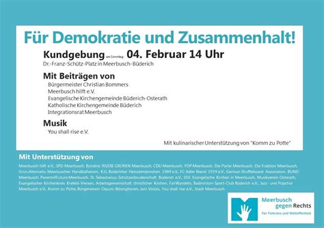 Einladung Zur Kundgebung F R Demokratie Und Zusammenhalt Sonntag