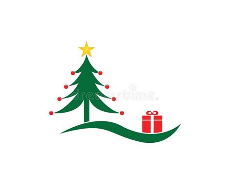 Christmas Tree Logo Vector Template Stock Vector Illustration Of