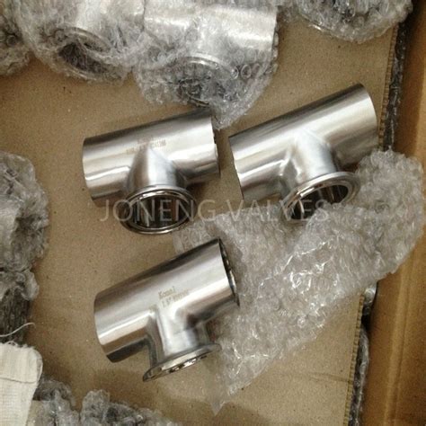 Stainless Steel Sanitary Wwm Weld And Clamped Outlet Short Tee