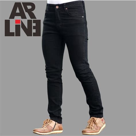 Jual Celana Jeans Polos Hitam Putih Jins Slimfit Sobek Pensil Panjang