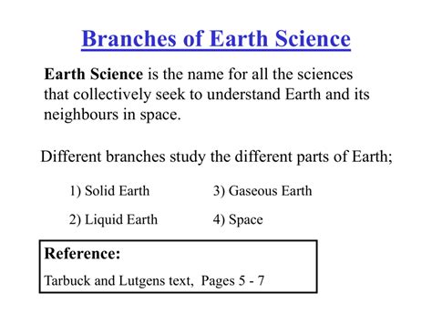 Main Branches Of Earth Science