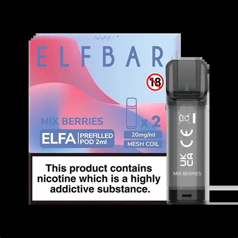 ELF BAR ELFA PRE FILLED PODS PACK OF 2 Mix Berries Vape And Go