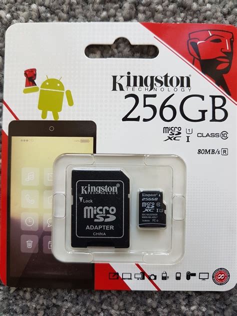 Kingston 256gb Micro SD Card SDXC SDHC Class 10 45MB S UHS I With