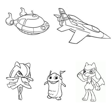 Rocket Big Jet Mtmp Kirlia Riolu Coloring Page By