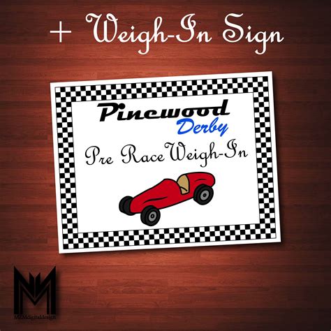 Printable Pinewood Derby Certificates Weigh In Sign Bsa