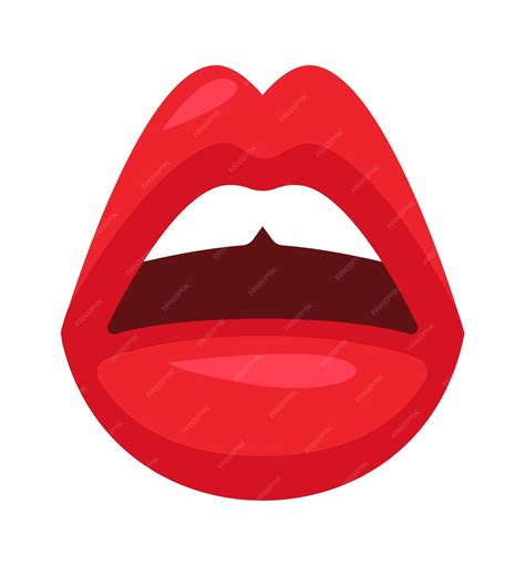 Premium Vector Female Surprised Lips Vector Illustration