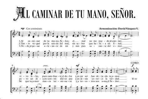 Al caminar de Tu mano Señor Partitura Coral Coro IEP