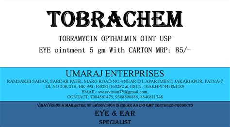 Tobramycin Ophthalmic Solution At Rs Bottle