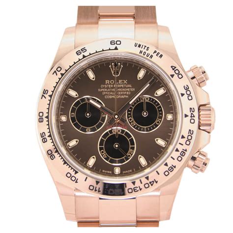 Rolex Daytona Rose Gold Chocolate Baton Dial 116505 Global Watch Shop