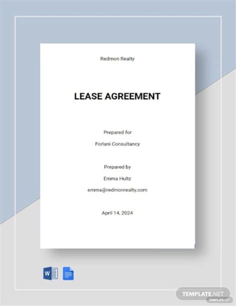 Blank Lease Agreement Template - Google Docs, Word, Apple Pages, PDF | Template.net