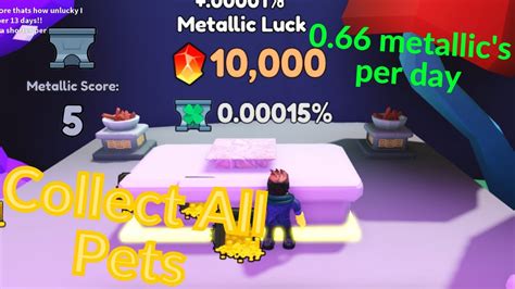 Roblox Collect All Pets Upgrading Metallic Luck Youtube