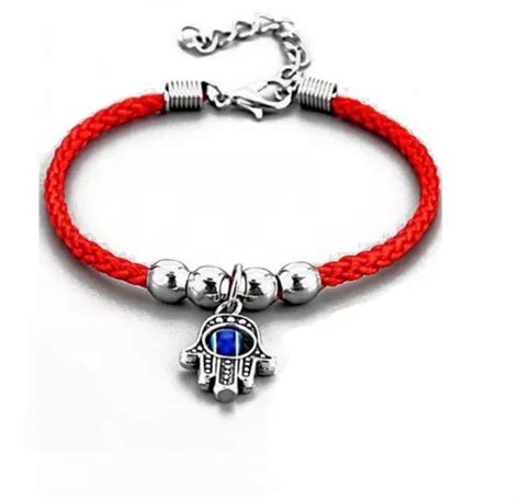 Pulsera Hilo Rojo Mal De Ojo Mano De Fátima Ojo Turco