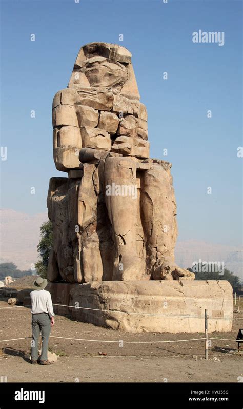 Colossi Of Memnon On The The West Bank Of The Nile At Luxor In Egypt