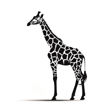 Premium AI Image | A silhouette giraffe standing in a white background