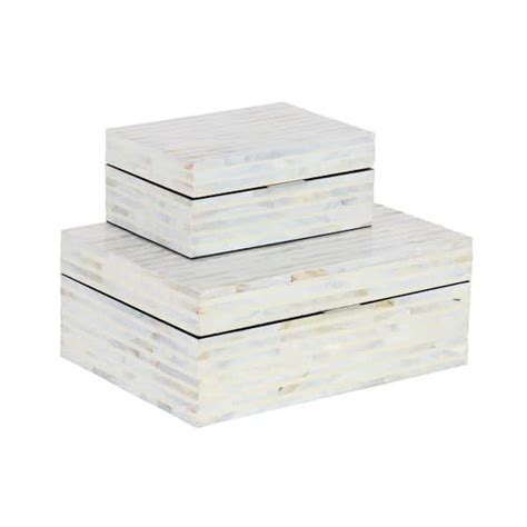 Reviews For Litton Lane Rectangle Mother Of Pearl Handmade Box With