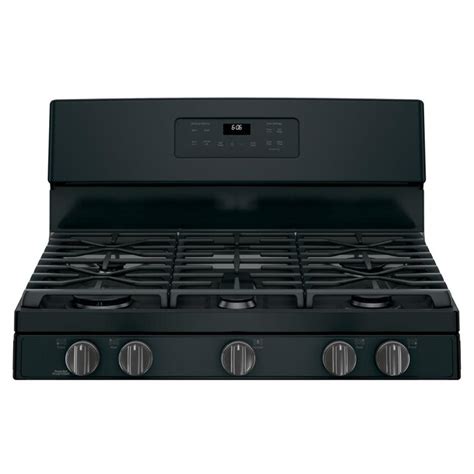 Ge 30 In 5 Burners 5 Cu Ft Self Cleaning Freestanding Natural Gas Range Black Slate At