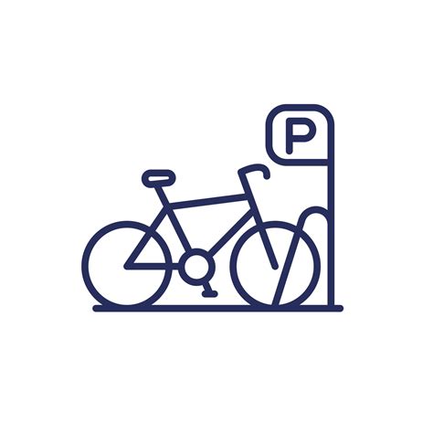 Bicycle Parking Icon With A Bike Line Vector 27445595 Vector Art At