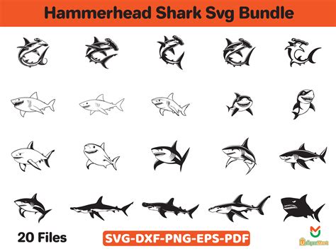 Hammerhead Shark Svg Bundle Graphic By Uniquemart Creative Fabrica