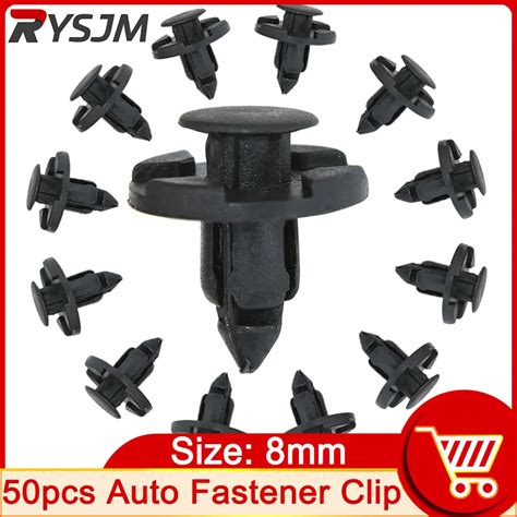 50pcs 8mm Auto Bumper Fastener Hole Plastic Rivet Retainer Push Engine Cover Car Door Trim Panel