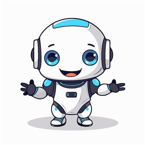 El Personaje De Dibujos Animados Del Robot Lindo Ilustraci N Vectorial