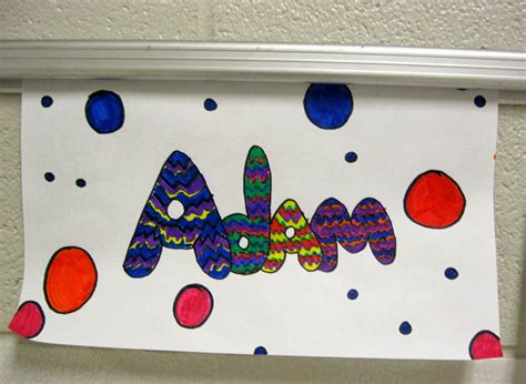 Miz Pattis Art Room 6th Grades Colorful Name Art